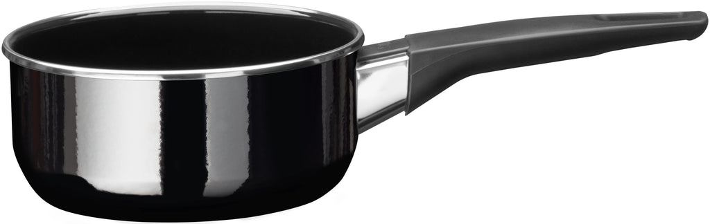 Kasserolle Modesto Silargan® 16 cm 1,3 L med glasslokk svart forfra