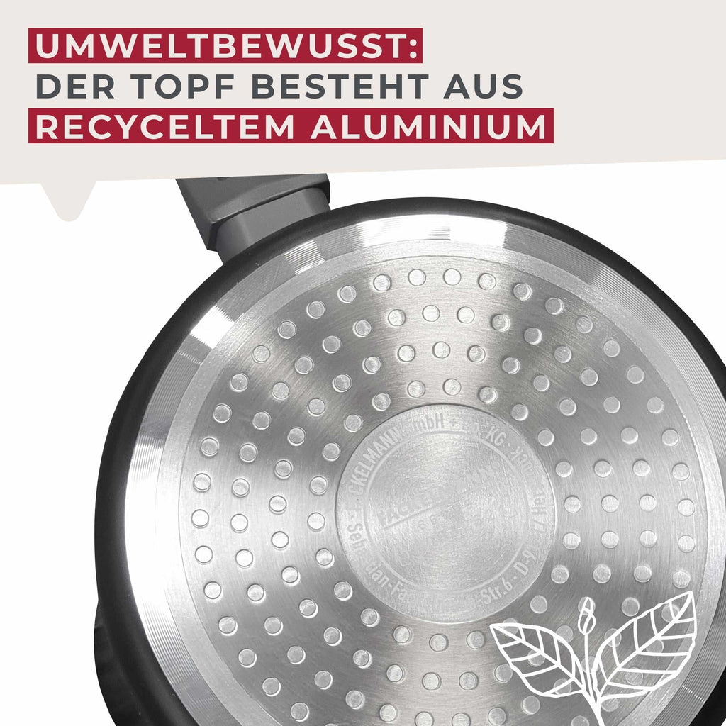 Detalj av ventil på glasslokket til Kasserolle med skaft Ø16 cm non-stick keramikk aluminium