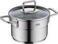 Kjele 14 cm rustfritt stål med glasslokk Extra Cook Mini Silit forfra