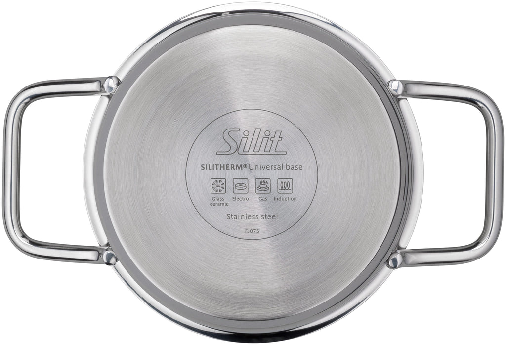 Kjele 14 cm rustfritt stål med glasslokk Extra Cook Mini Silit sideprofil