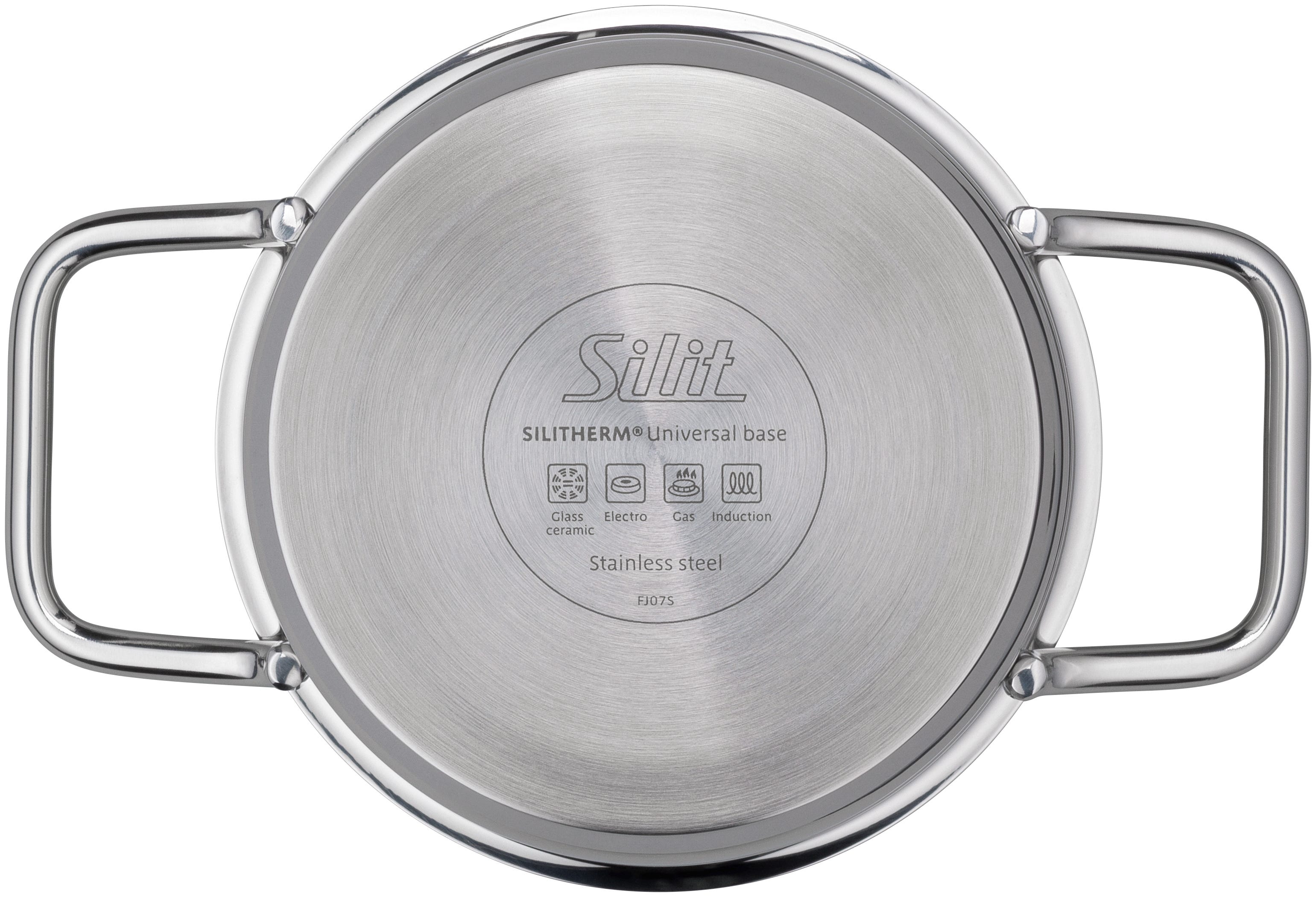 Kjele 14 cm rustfritt stål med glasslokk Extra Cook Mini Silit sideprofil