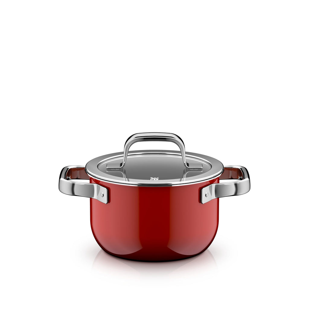 Kjele med lokk Fusiontec Mineral Pro 16 cm 2 L rød - WMF forfra
