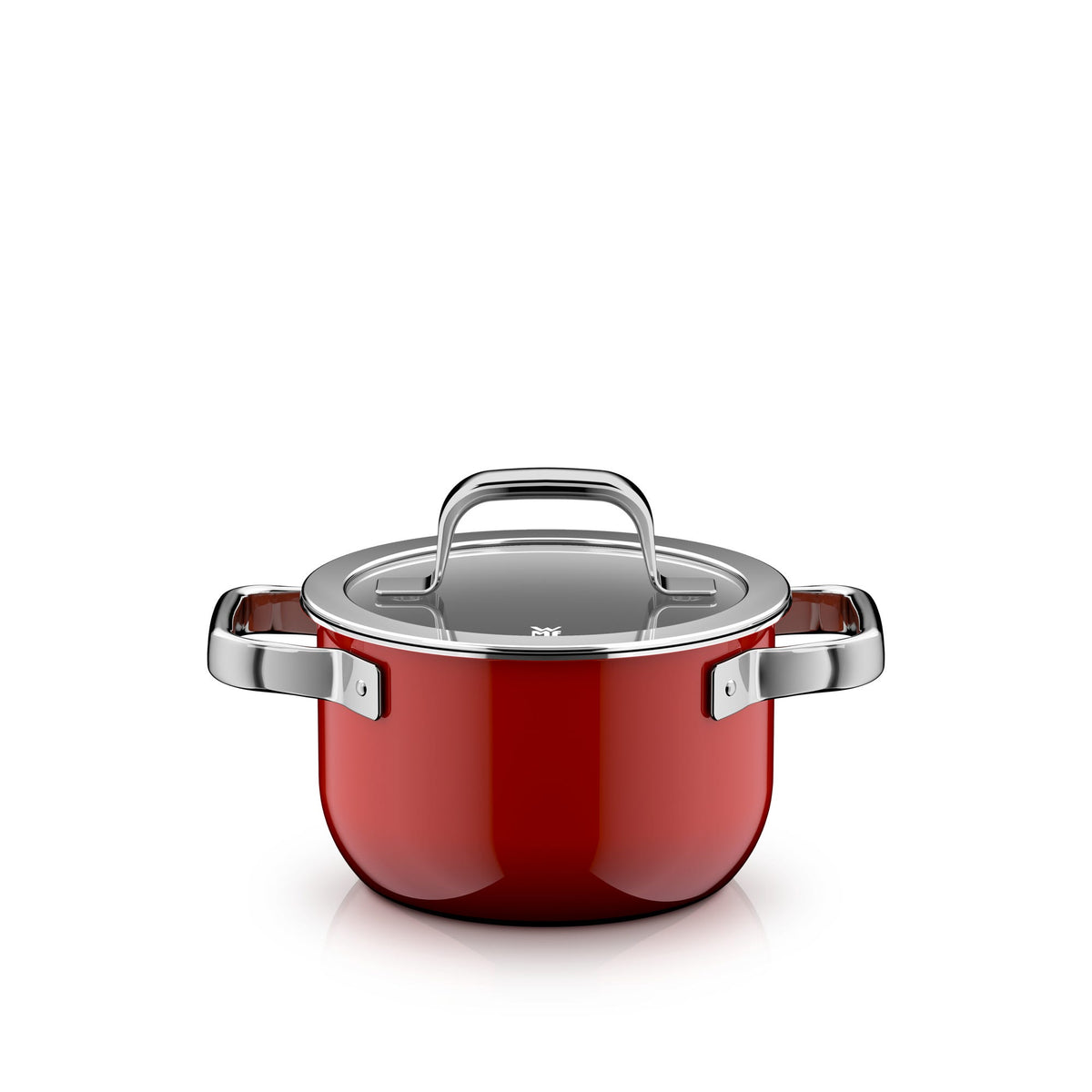 Kjele med lokk Fusiontec Mineral Pro 16 cm 2 L rød - WMF forfra