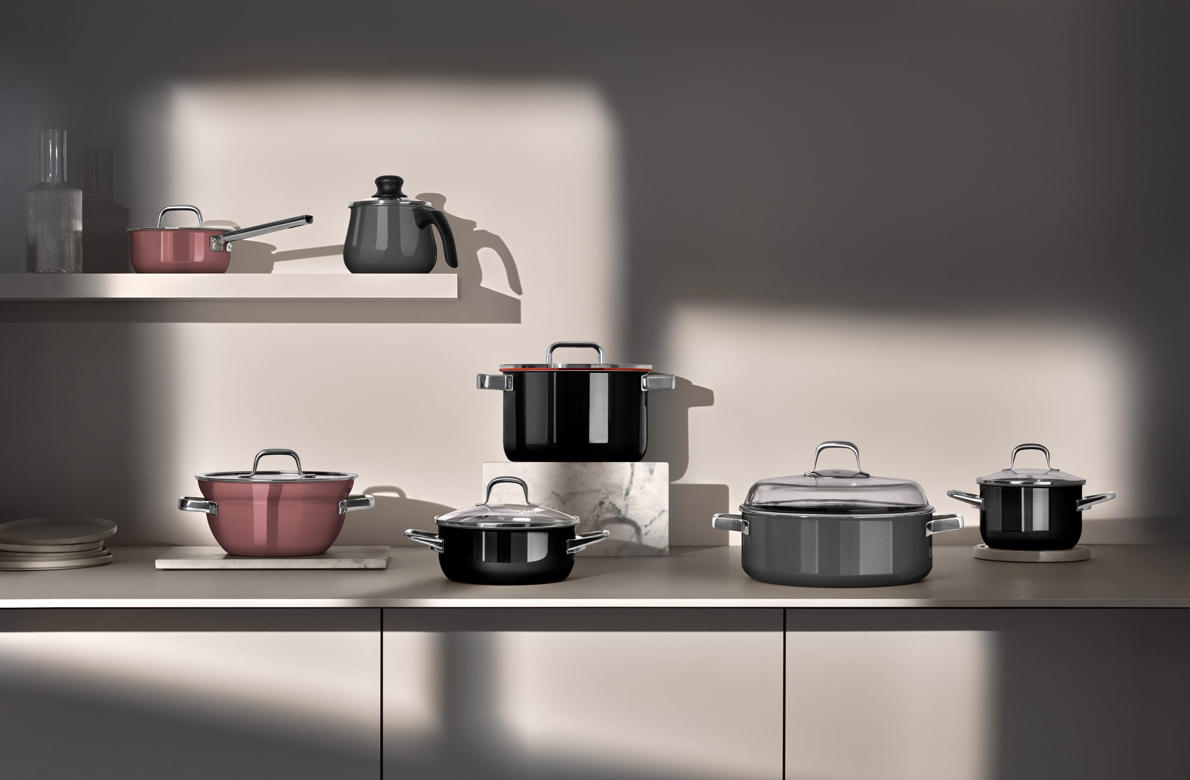 Kjele Fusiontec Mineral Pro 20 cm med lokk 3,7 L platinum sett ovenfra