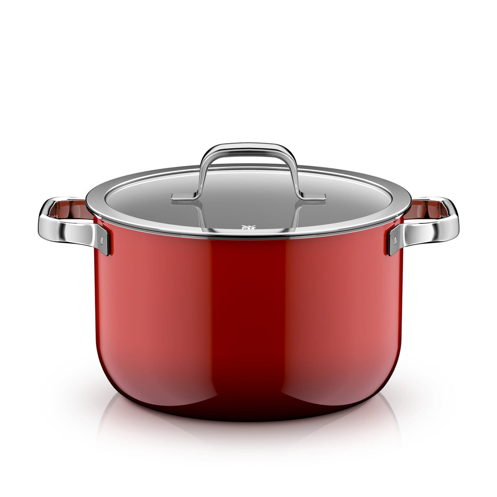 Kjele med lokk Fusiontec Mineral Pro 24 cm passion red 6,4 L - WMF forfra