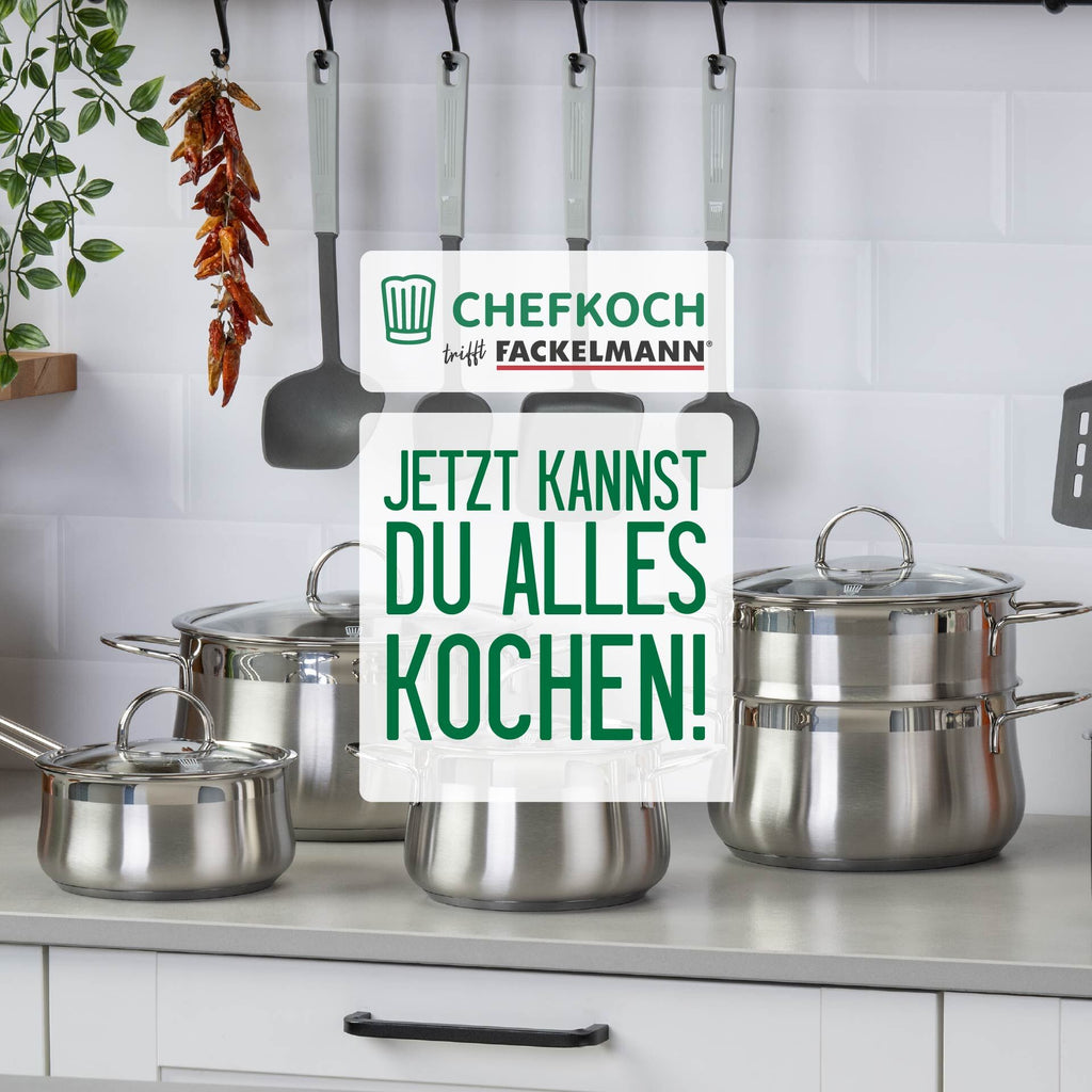 Kjele med glasslokk Leipzig Ø16 cm 2 L rustfritt stål pakket med emballasje