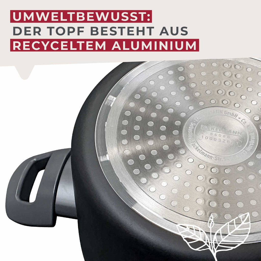 Oversikt av Kjele med lokk Ø20 cm non-stick keramikk resirkulert aluminium - Fackelmann
