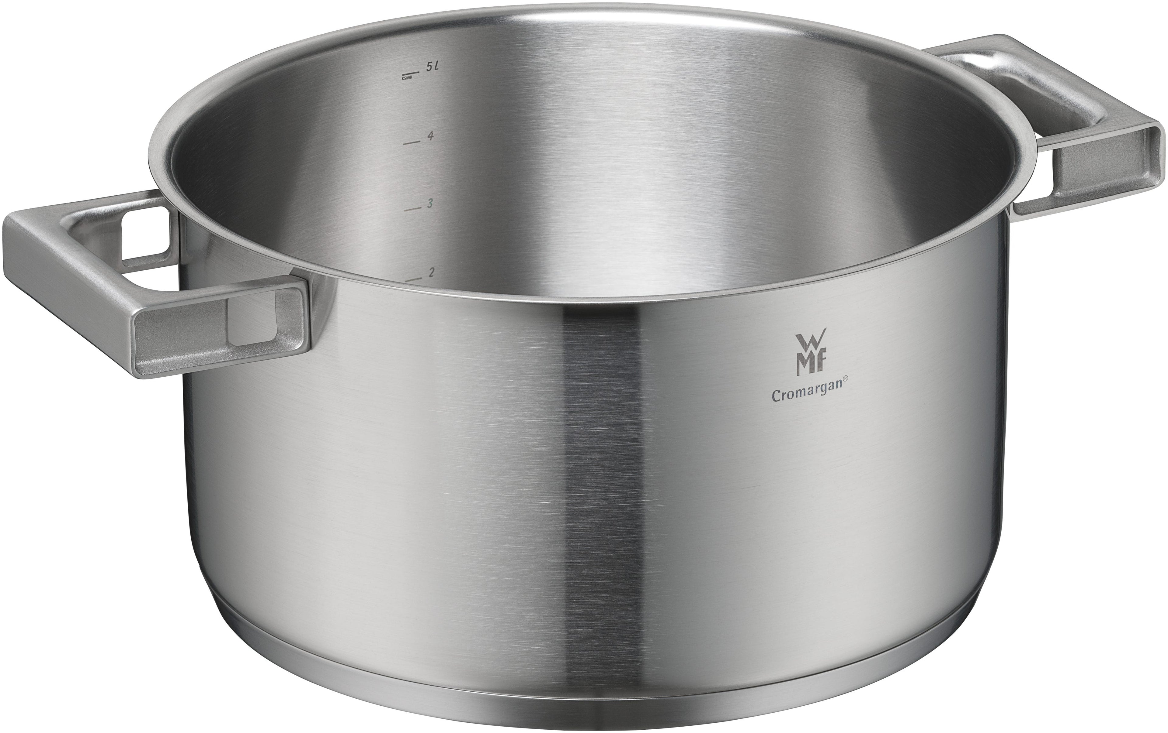 Kjele med lokk 24 cm rustfritt stål Ultimate Cool+ 5,7 L - WMF montert på kokeplate