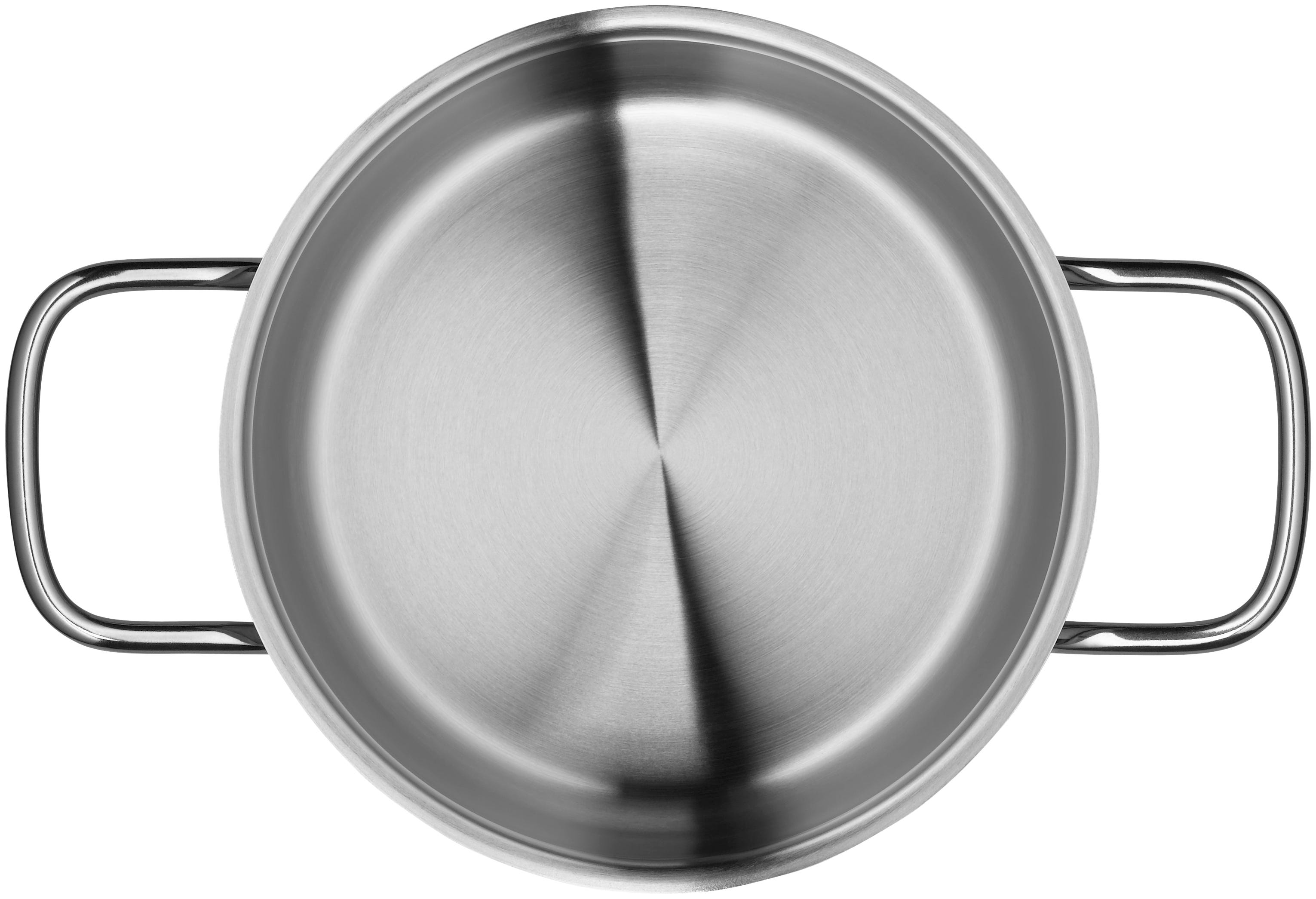 Kjele med lokk Diadem Plus rustfritt stål 16 cm montert på kokeplate
