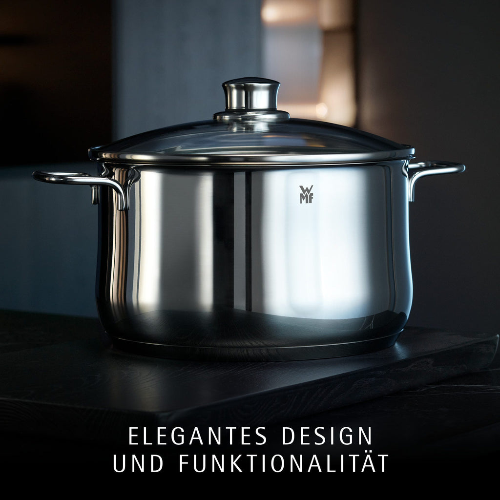 Kjele med lokk Diadem Plus rustfritt stål 16 cm sett fra siden