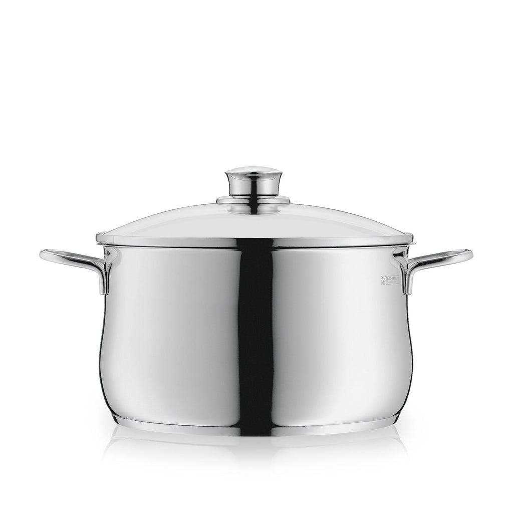 Kjele med lokk Diadem Plus rustfritt stål 24 cm 6,5 L forfra