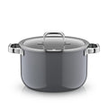 Kjele med lokk Fusiontec Mineral Pro 24 cm platinum 6,4 L - WMF forfra