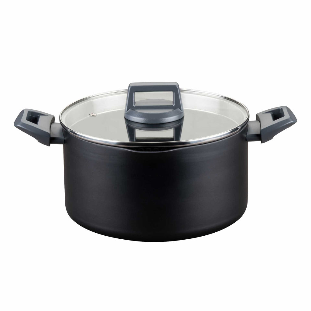 Kjele med lokk Ø24 cm non-stick keramikk resirkulert aluminium - Fackelmann forfra