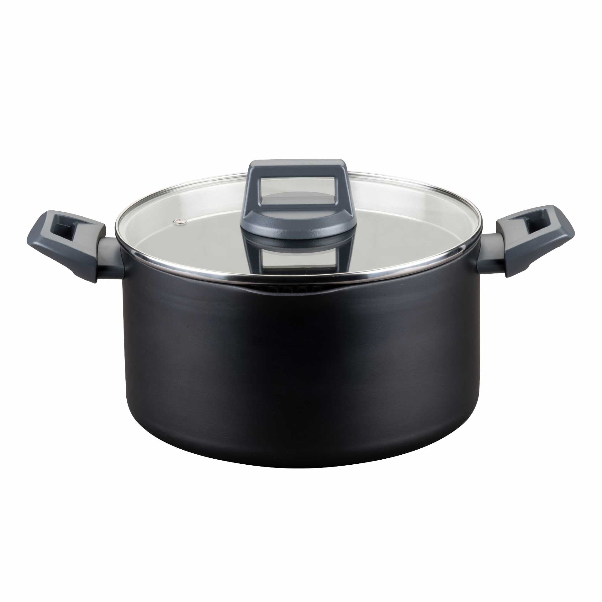 Kjele med lokk Ø24 cm non-stick keramikk resirkulert aluminium - Fackelmann forfra