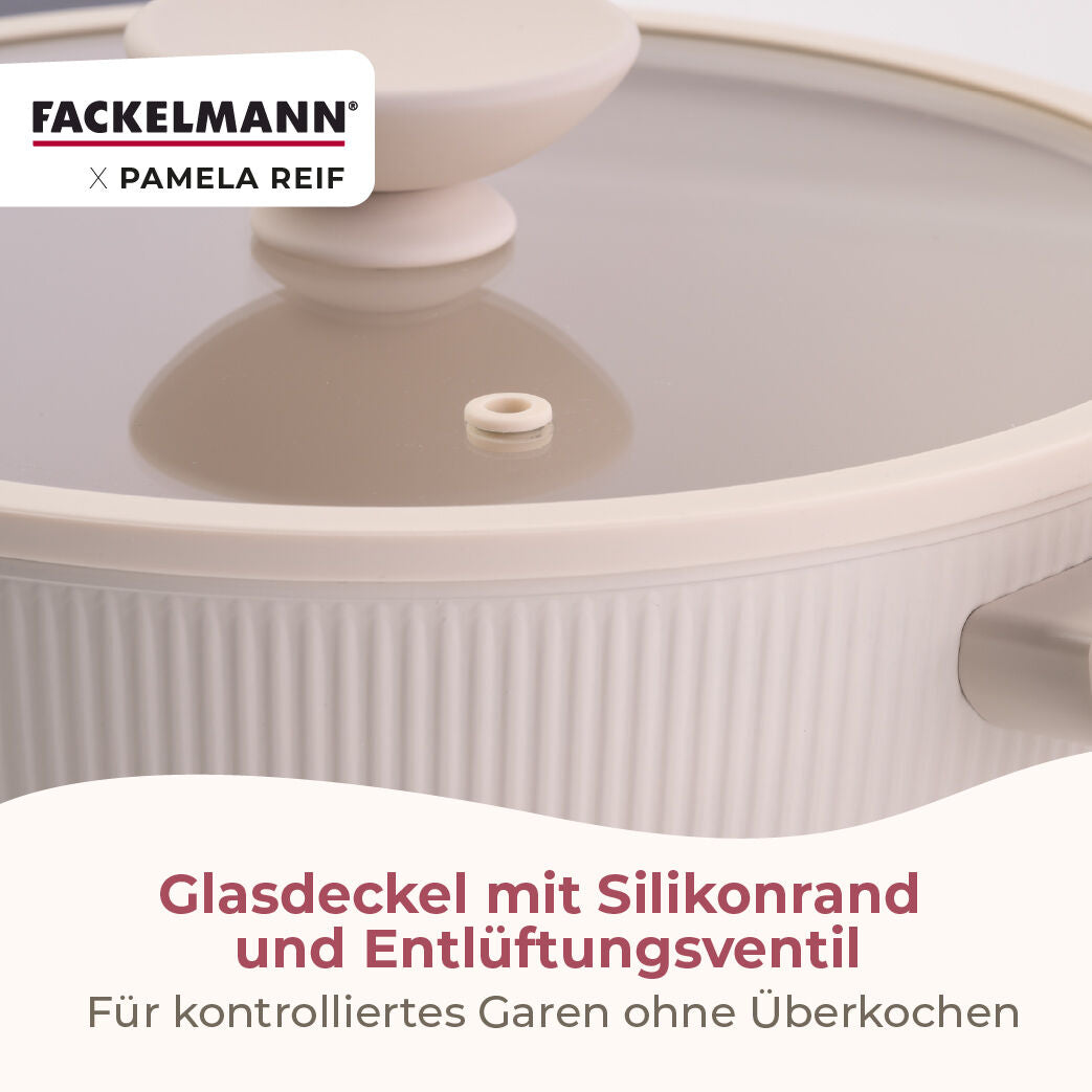 Kjele med lokk Shell resirkulert aluminium i pastell-beige farge