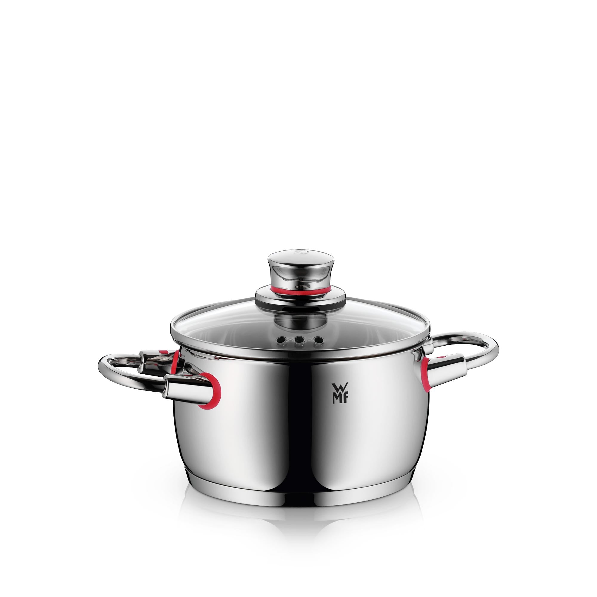 Kjele rustfritt stål 16 cm 1,9 L med glasslokk Quality One - WMF forfra