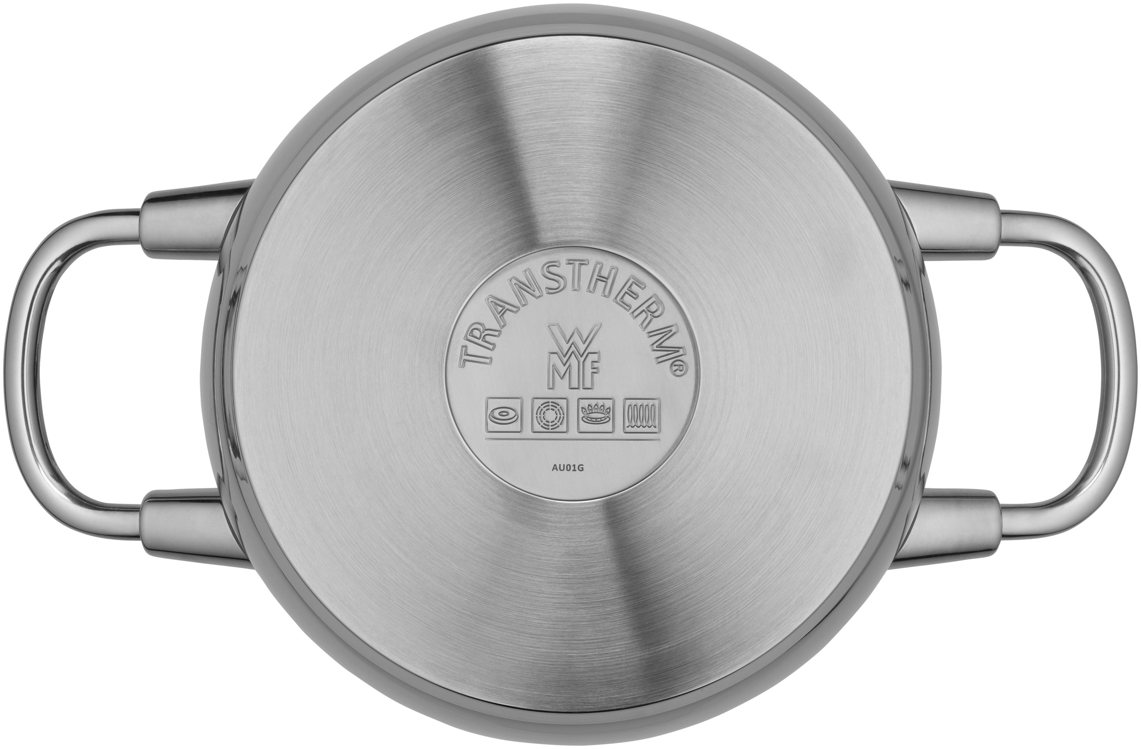 Bakside av Kjele rustfritt stål 16 cm 1,9 L med glasslokk Quality One - WMF