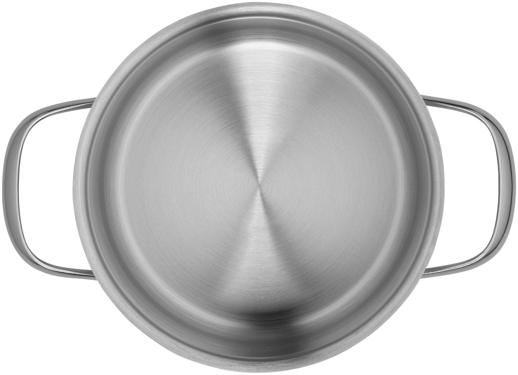 Kjele rustfritt stål 16 cm med glasslokk, induksjon bakside