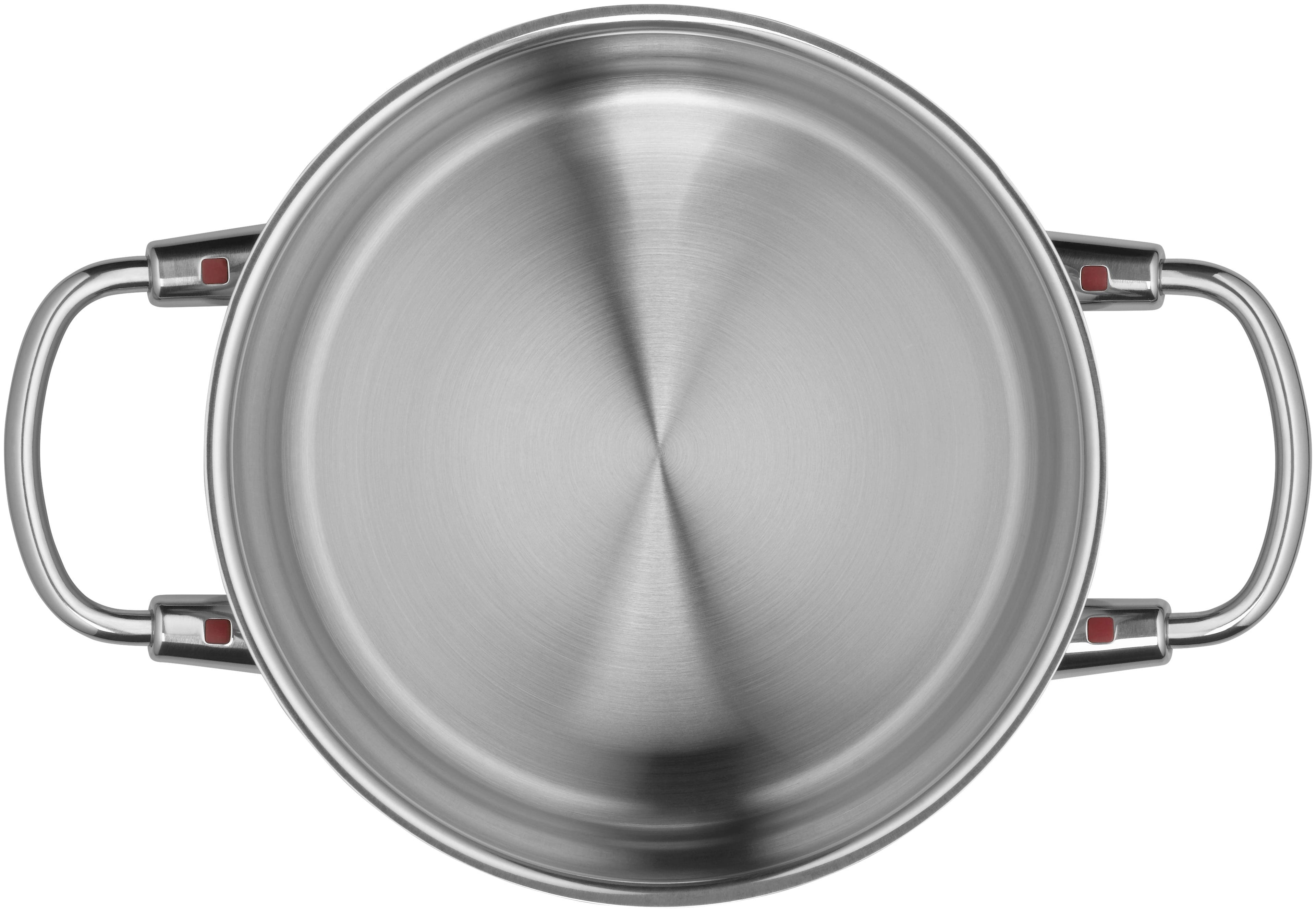 Nærbilde av håndtak med Cool+ teknologi på Kjele rustfritt stål 20 cm 3,8 L med glasslokk - WMF Quality One