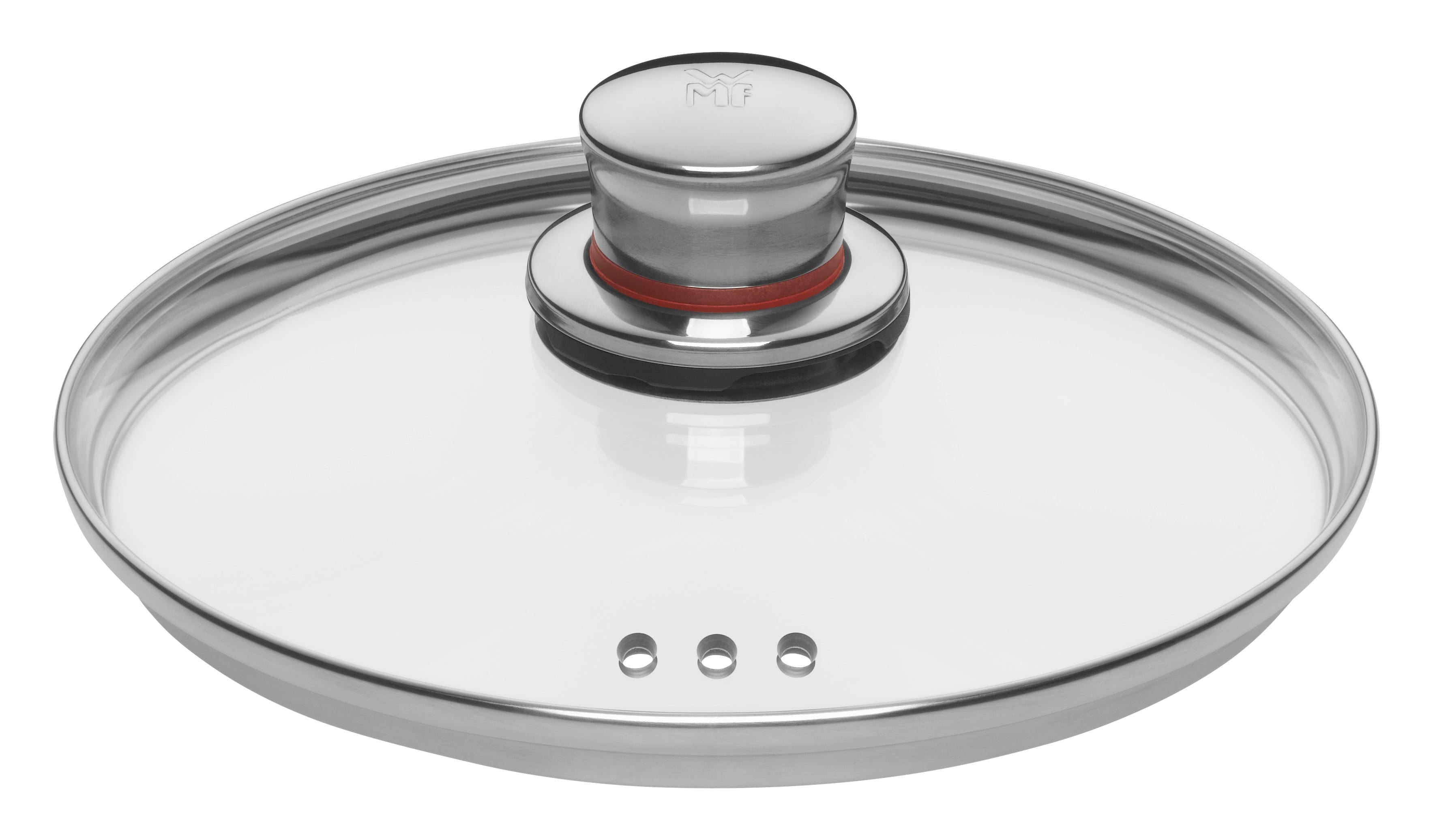 Kjele rustfritt stål 20 cm 3,8 L med glasslokk - WMF Quality One montert på kokeplate