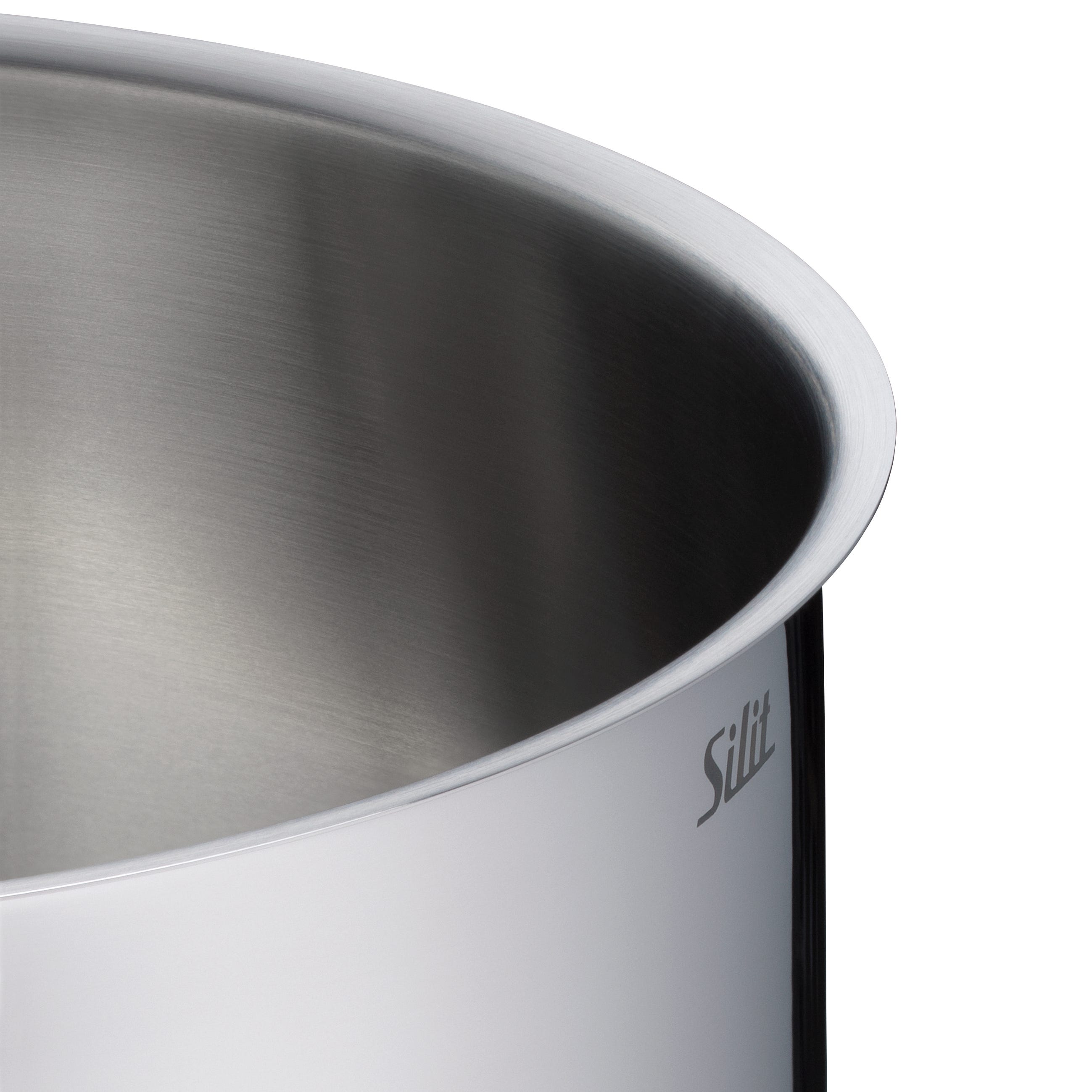 Kjele rustfritt stål 20 cm med glasslokk, induksjon pakket for frakt