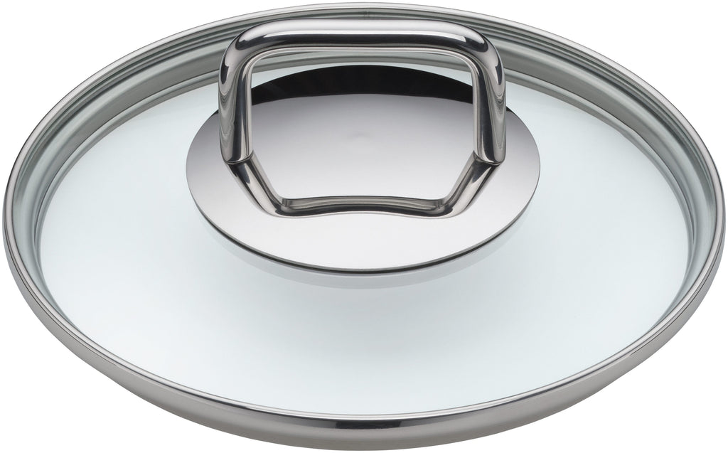 Kjele rustfritt stål 20 cm med glasslokk, induksjon sideprofil
