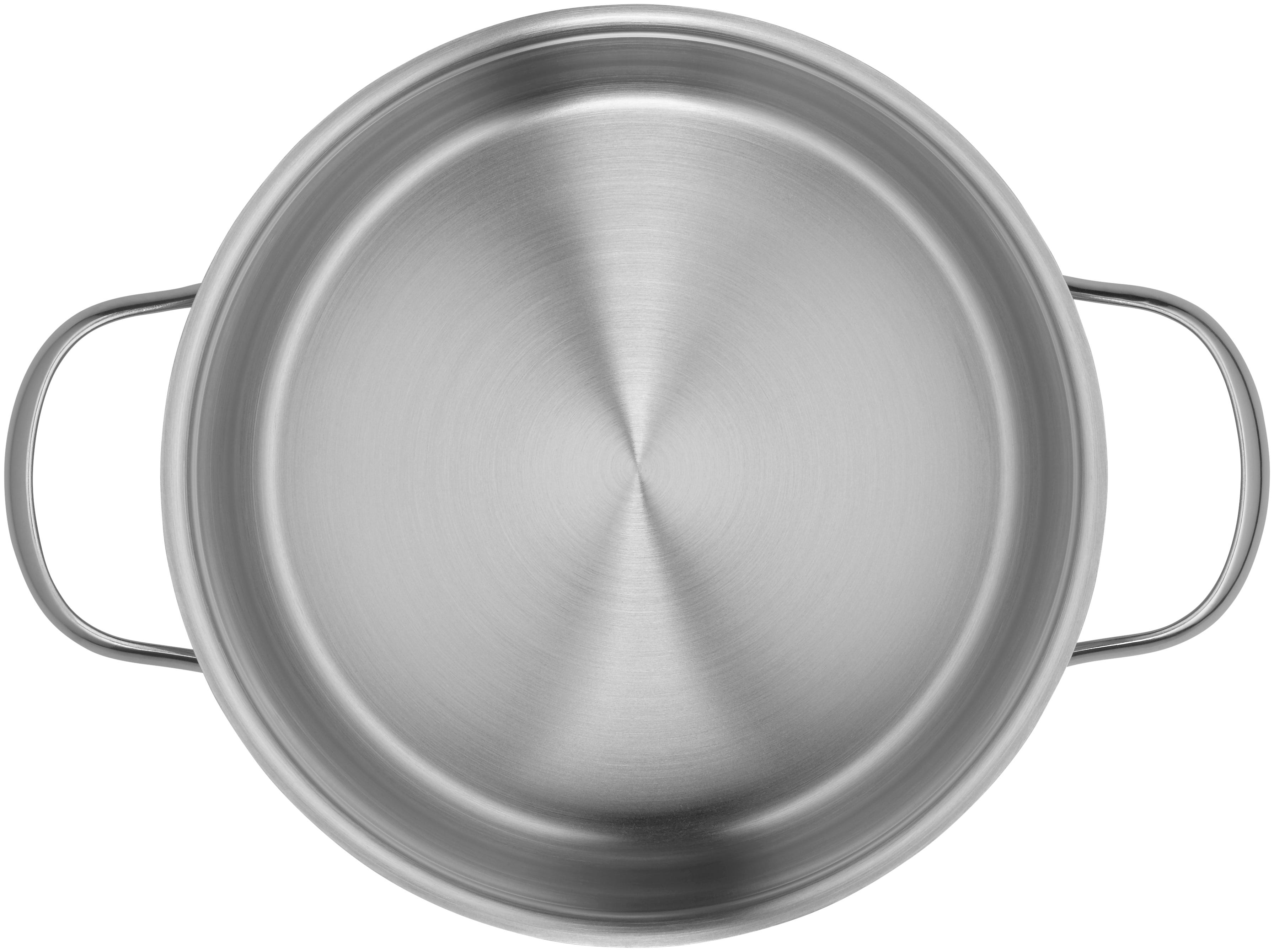 Kjele rustfritt stål 20 cm med glasslokk, induksjon bakside