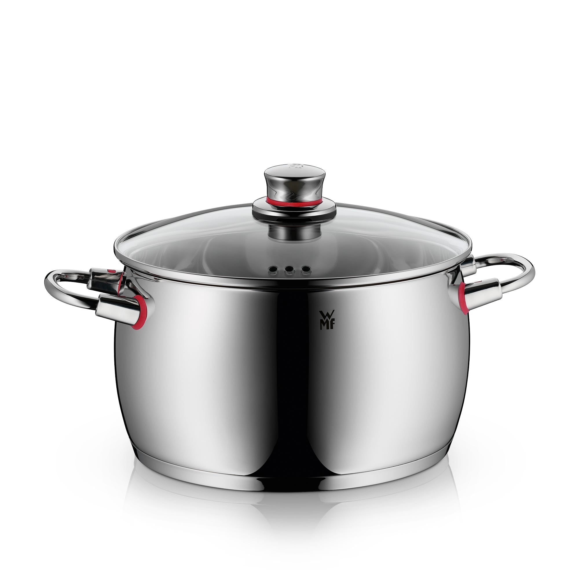 Kjele rustfritt stål 24 cm 6,8 L med glasslokk Quality One - WMF forfra