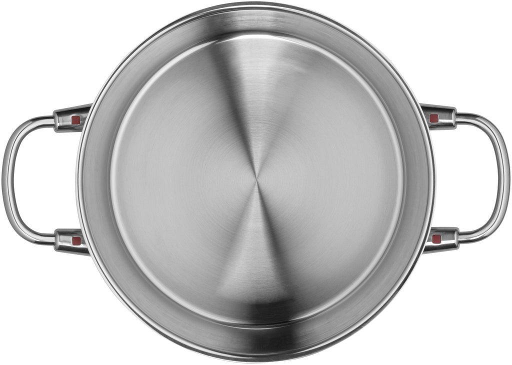 Nærbilde av glasslokk på Kjele rustfritt stål 24 cm 6,8 L med glasslokk Quality One - WMF
