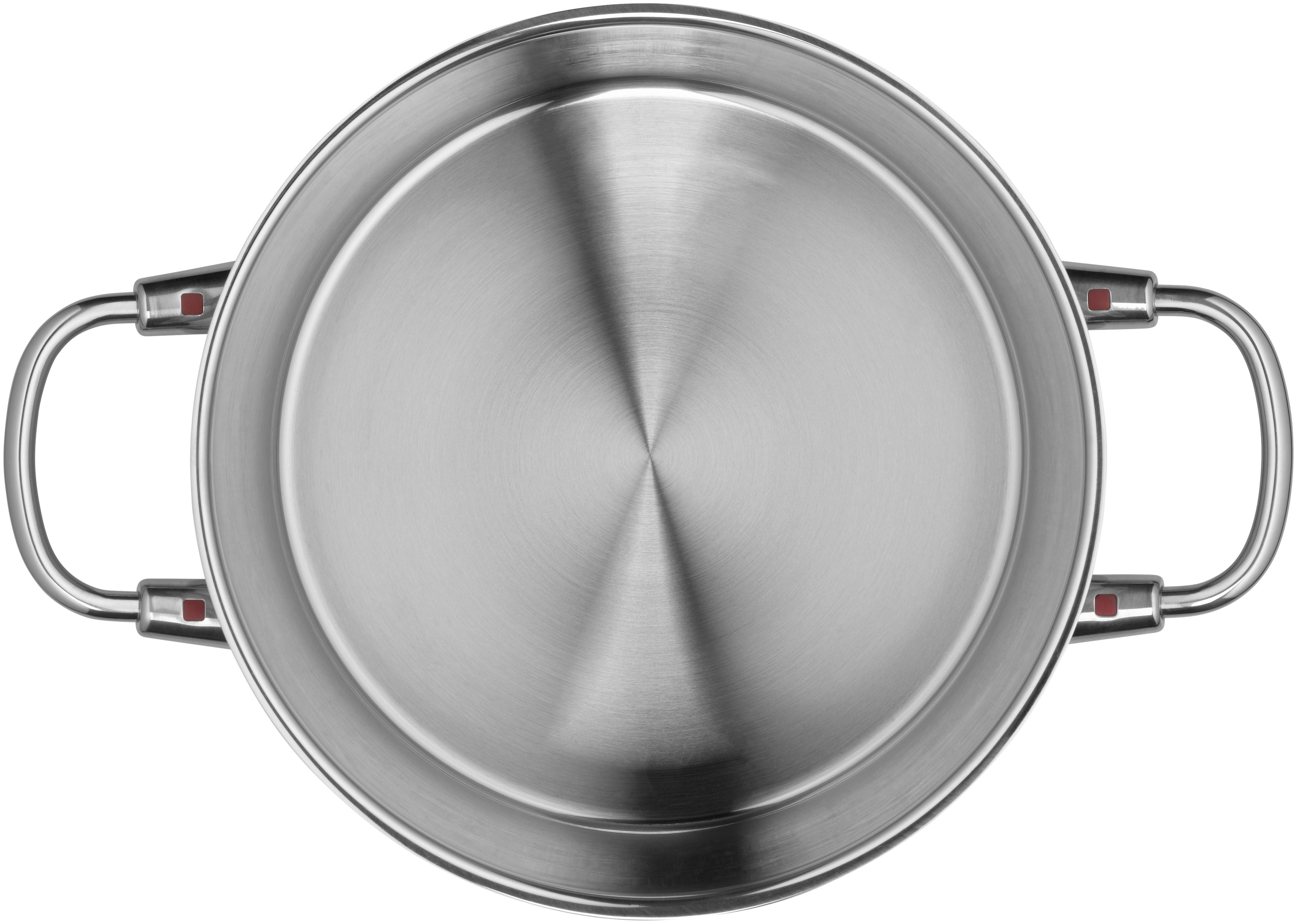 Nærbilde av glasslokk på Kjele rustfritt stål 24 cm 6,8 L med glasslokk Quality One - WMF