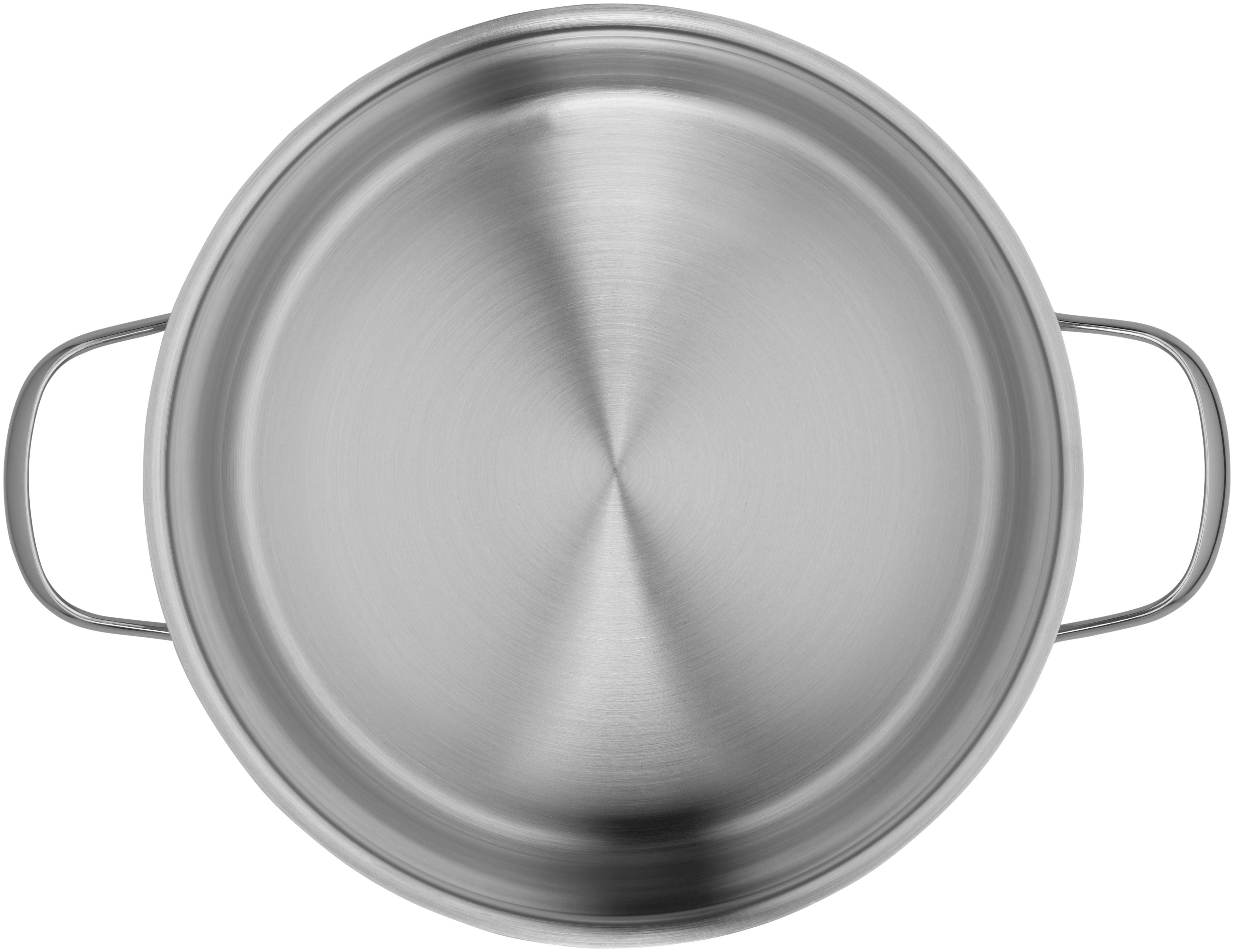 Nærbilde av håndtak på Kjele rustfritt stål 24 cm med glasslokk Provence Plus WMF