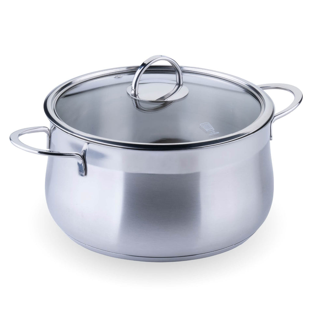 Detalj av glasslokk på Kjele rustfritt stål med glasslokk Ø24 cm 6 L