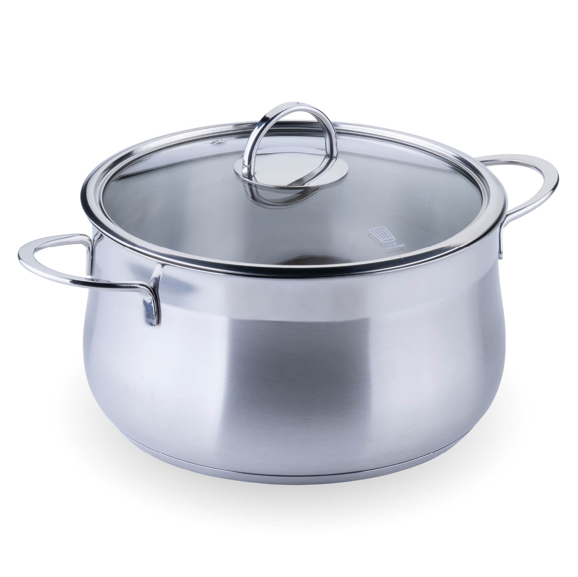 Detalj av glasslokk på Kjele rustfritt stål med glasslokk Ø24 cm 6 L