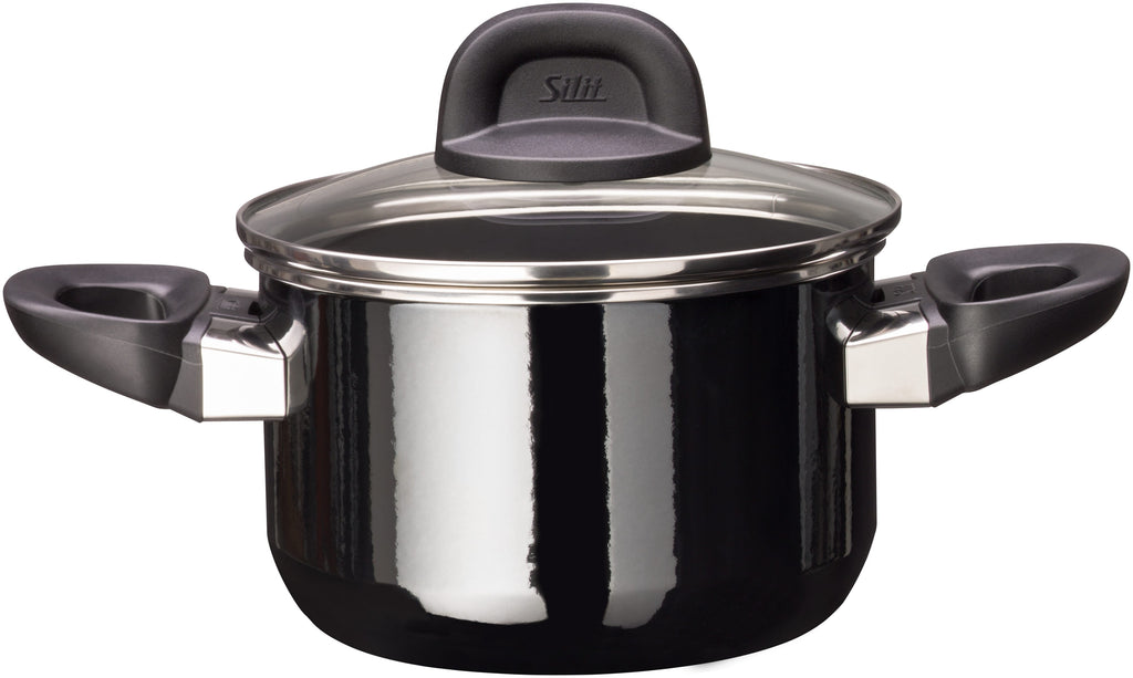 Kjele Silargan® 16 cm med glasslokk, Modesto svart 2,0 L - Silit forfra