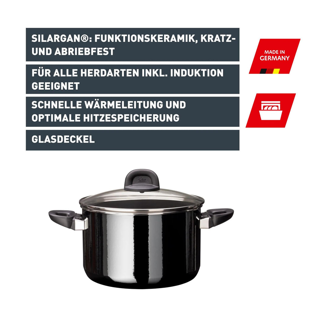Oversikt av Kjele Silargan® 24 cm med glasslokk, Modesto svart i bruk