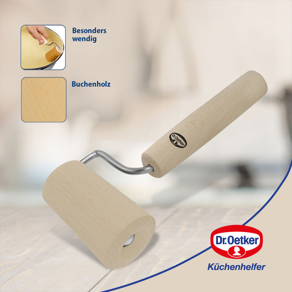 Kjevle liten bøketre for bakeformer - Dr. Oetker detalj av treverk