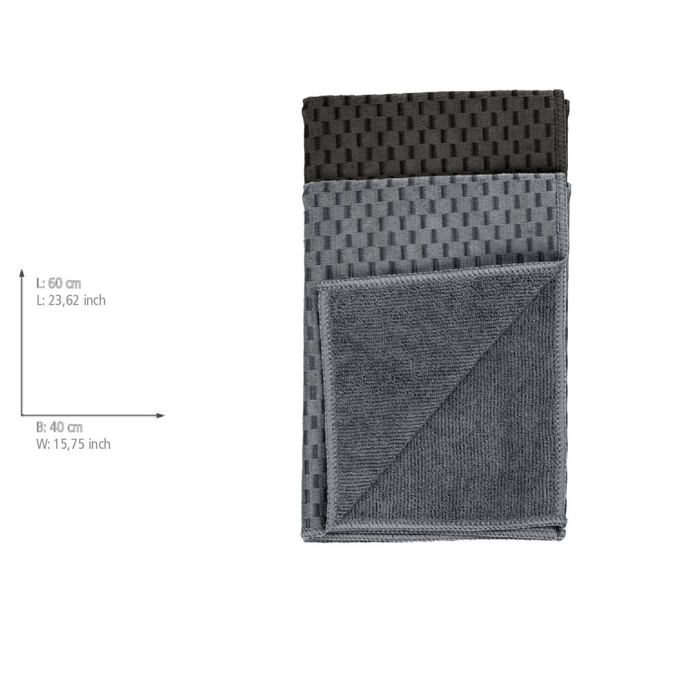 Kjøkkenhåndklær mikrofiber svart 2-delt sett - Wenko pakket