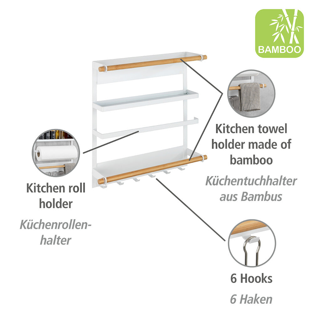 Kjøkkenhylle magnetisk hvit montering uten boring - Wenko bakside