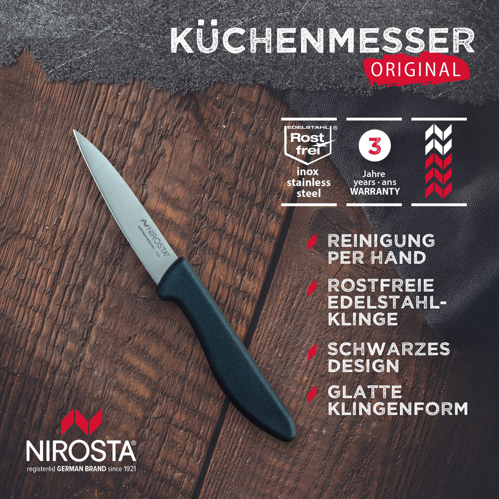 Kjøkkenkniv Original 8,5 cm rustfritt stål grå montert på skjærefjøl
