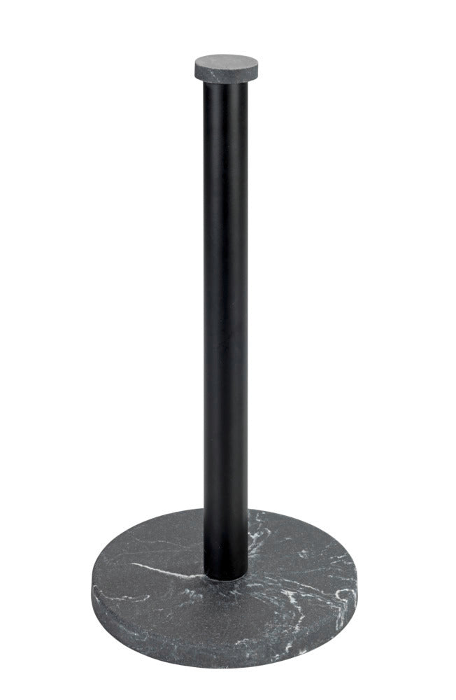 Kjøkkenrullholder Marmor svart med marmorlook polyresin bakside