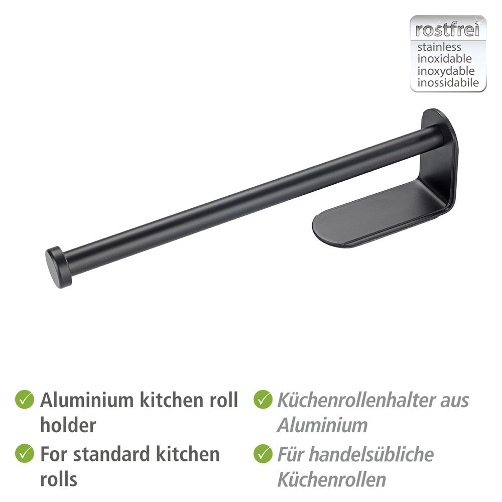 Kjøkkenrullholder Nio svart aluminium sideprofil