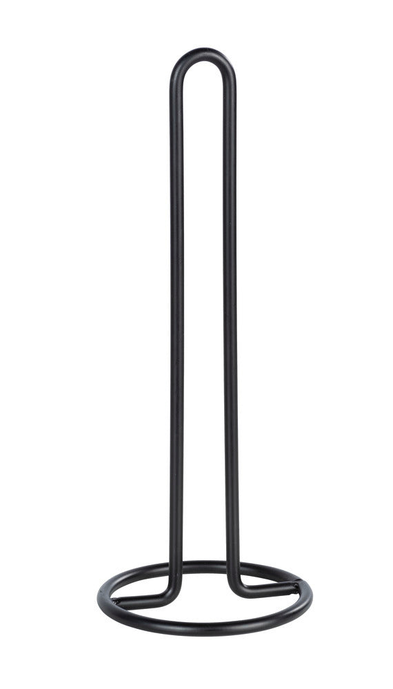 Kjøkkenrullholder svart metall Ø 12,5 cm - Wenko forfra