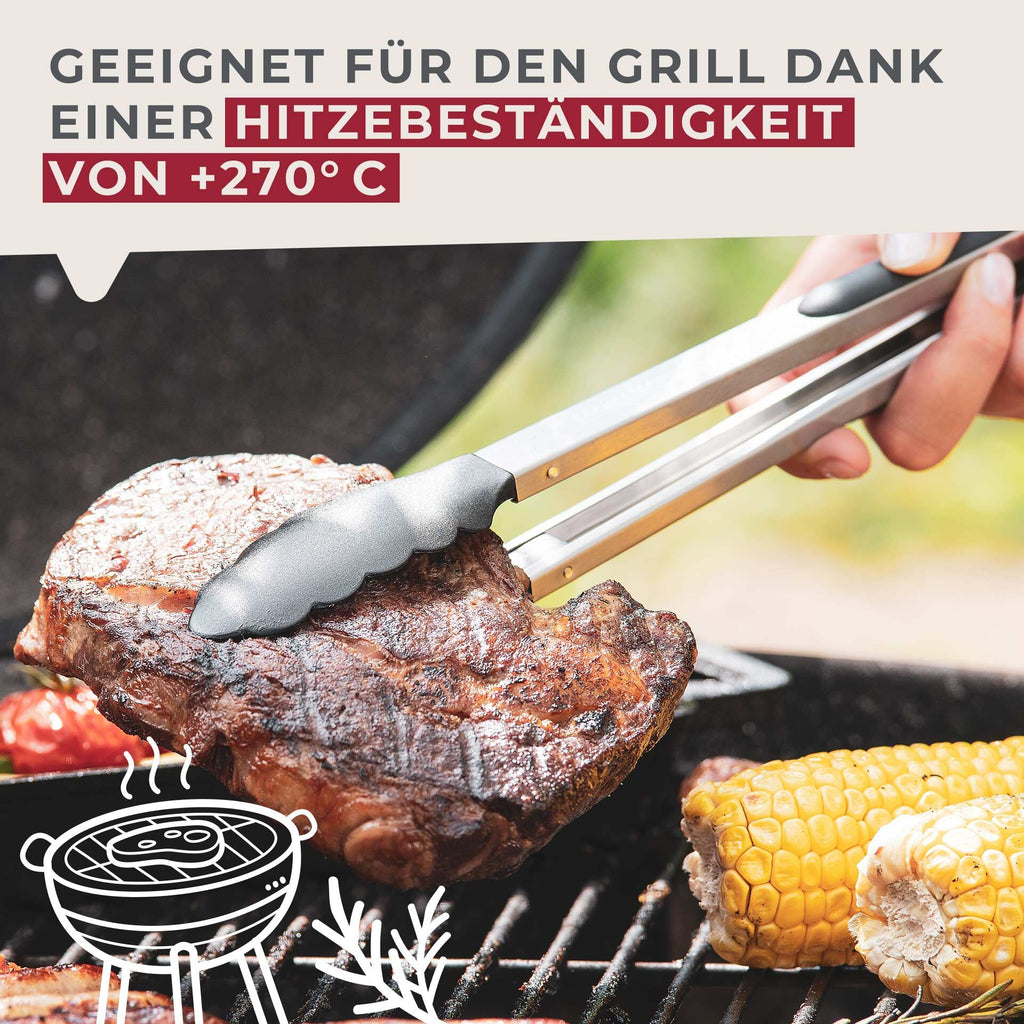 Kjøkkentang rustfritt stål 35 cm med non-stick tupper låsemekanisme