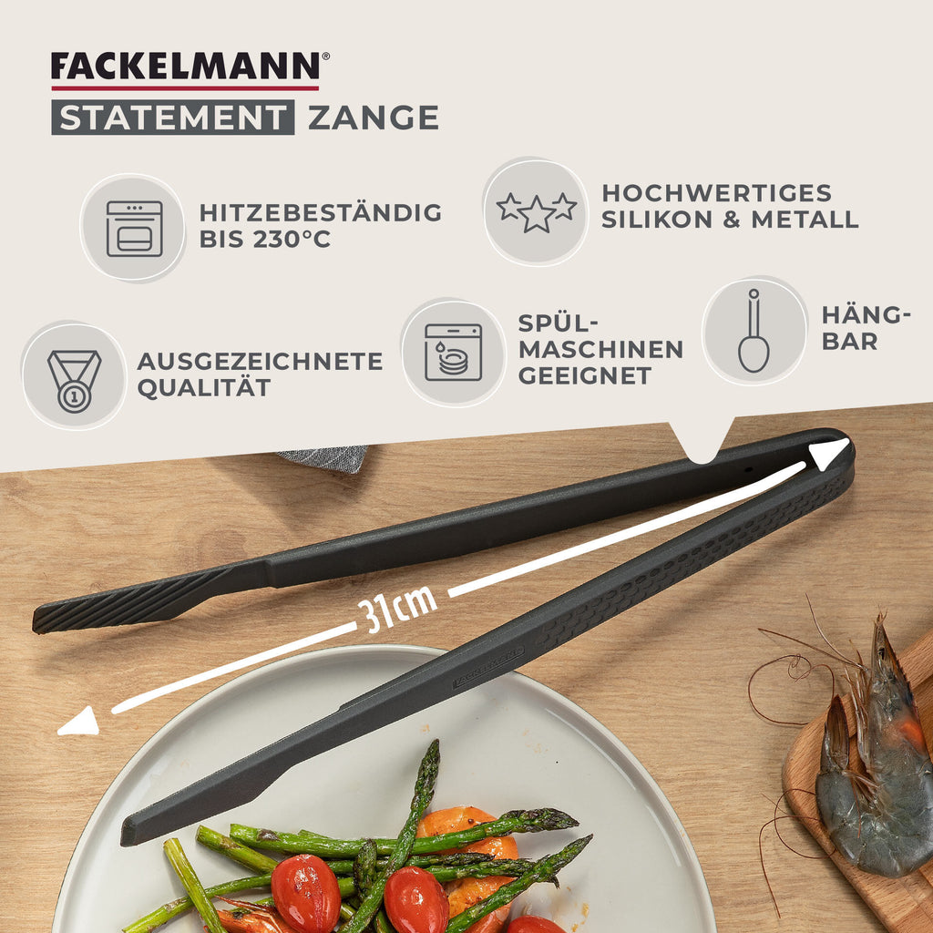 Kjøkkentang silikon Statement varmebestandig +230 °C - Fackelmann sideprofil