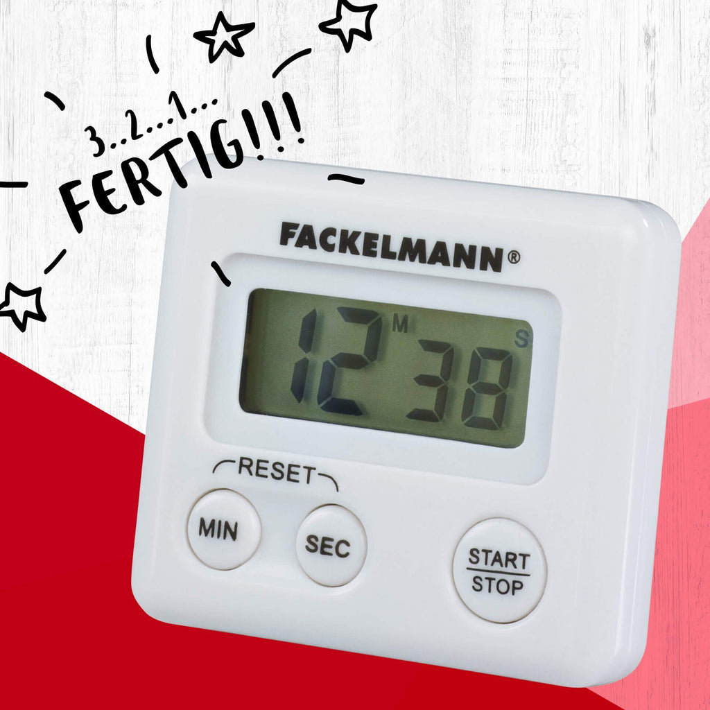 Kjøkkentimer digital med LCD-skjerm magnetisk - Fackelmann nærbilde av betjeningsknapper