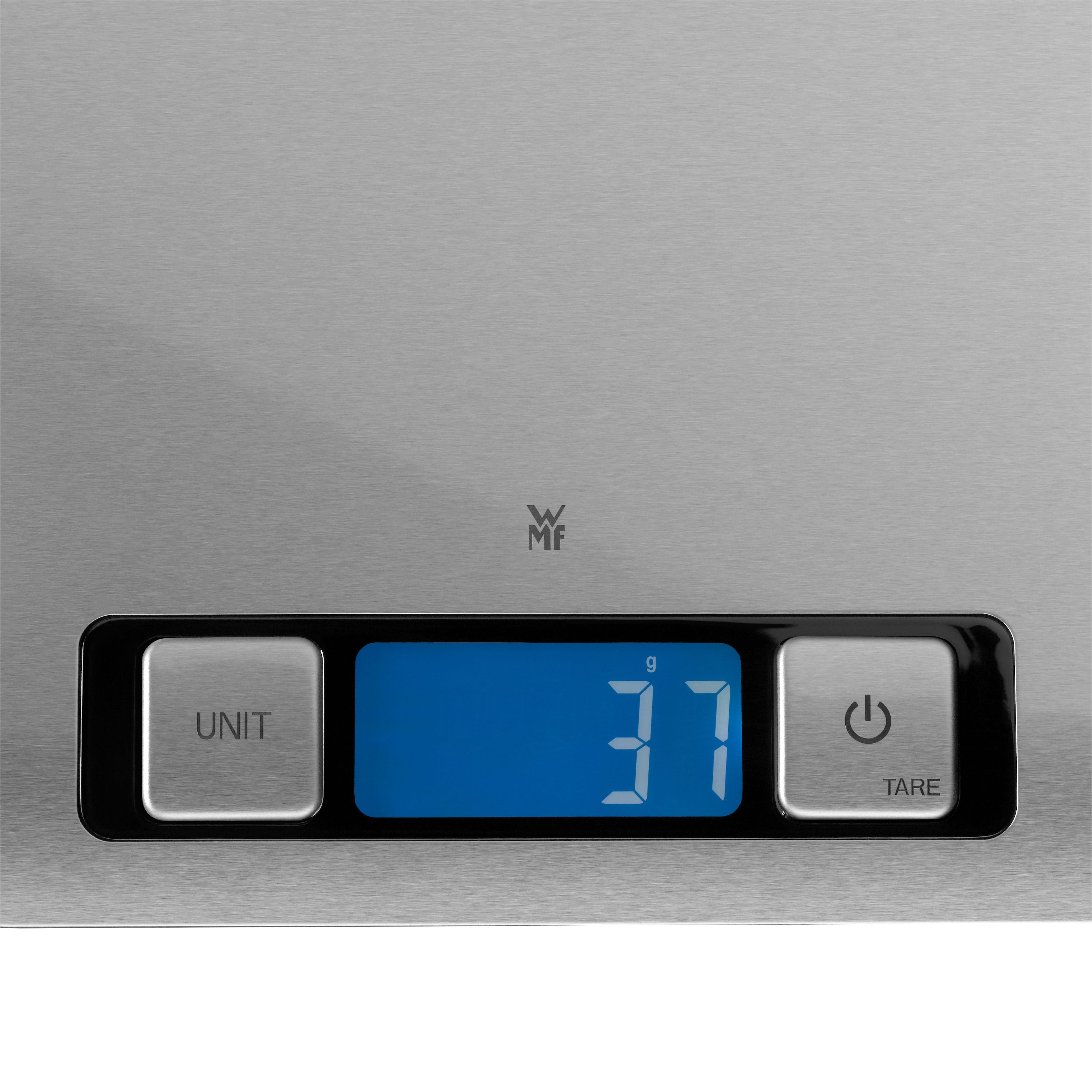 Visning av måleenheter på Kjøkkenvekt digital 20 x 20 cm rustfritt stål 5 kg - WMF