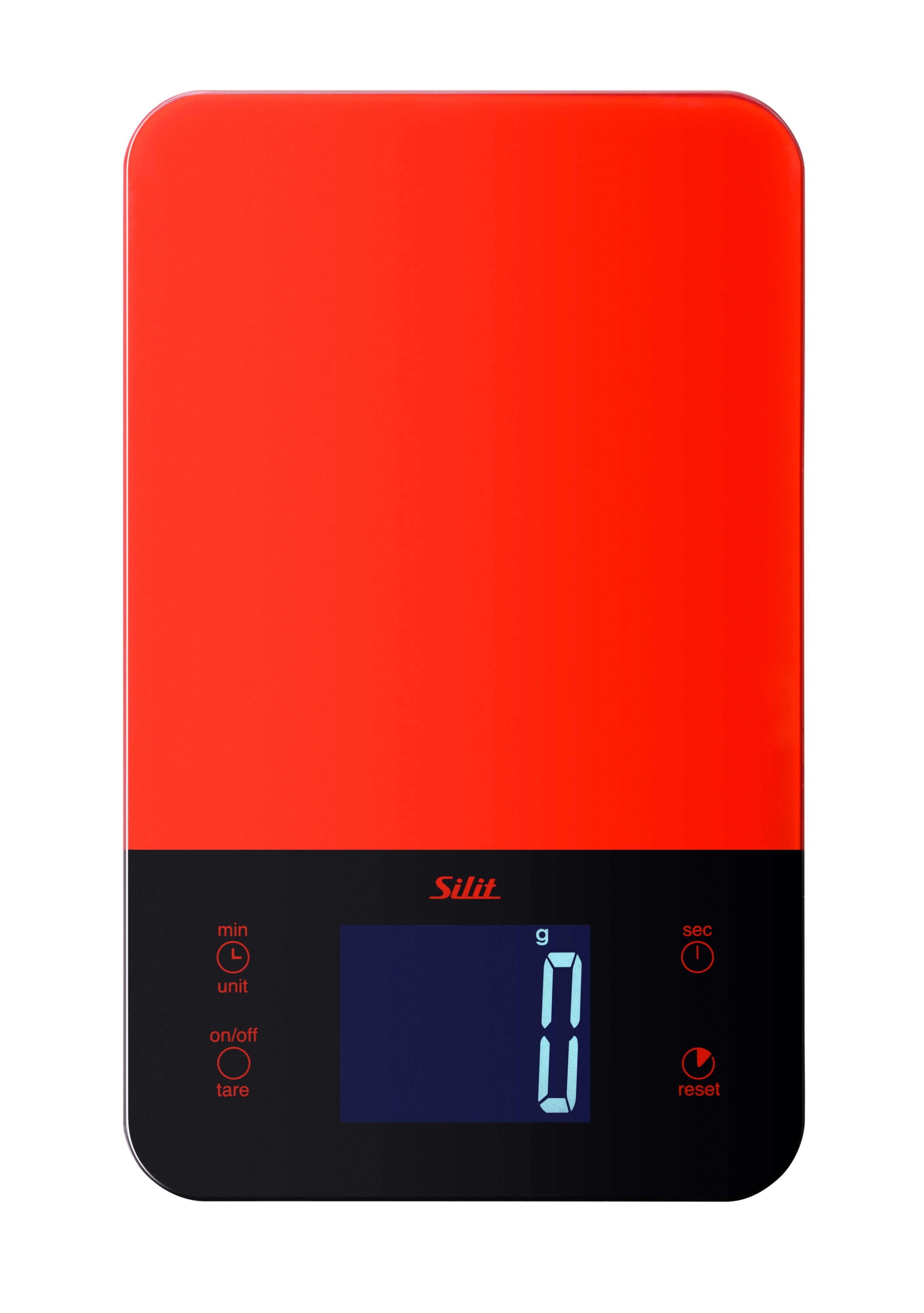 Detalj av display på Kjøkkenvekt digital 5 kg med timer rød/svart - Silit