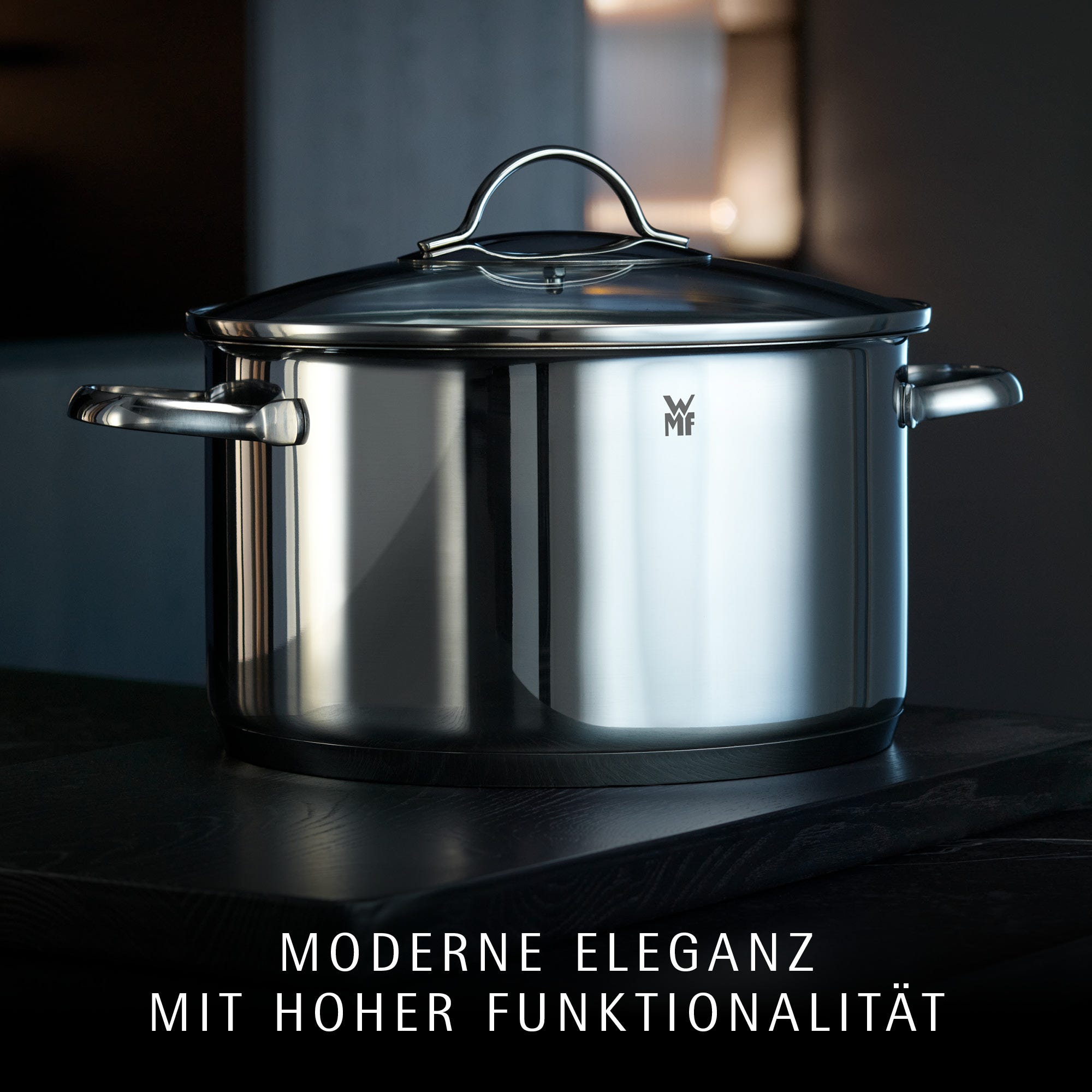Glidlokk på Kjele med glasslokk rustfritt stål 16 cm Provence Plus - WMF