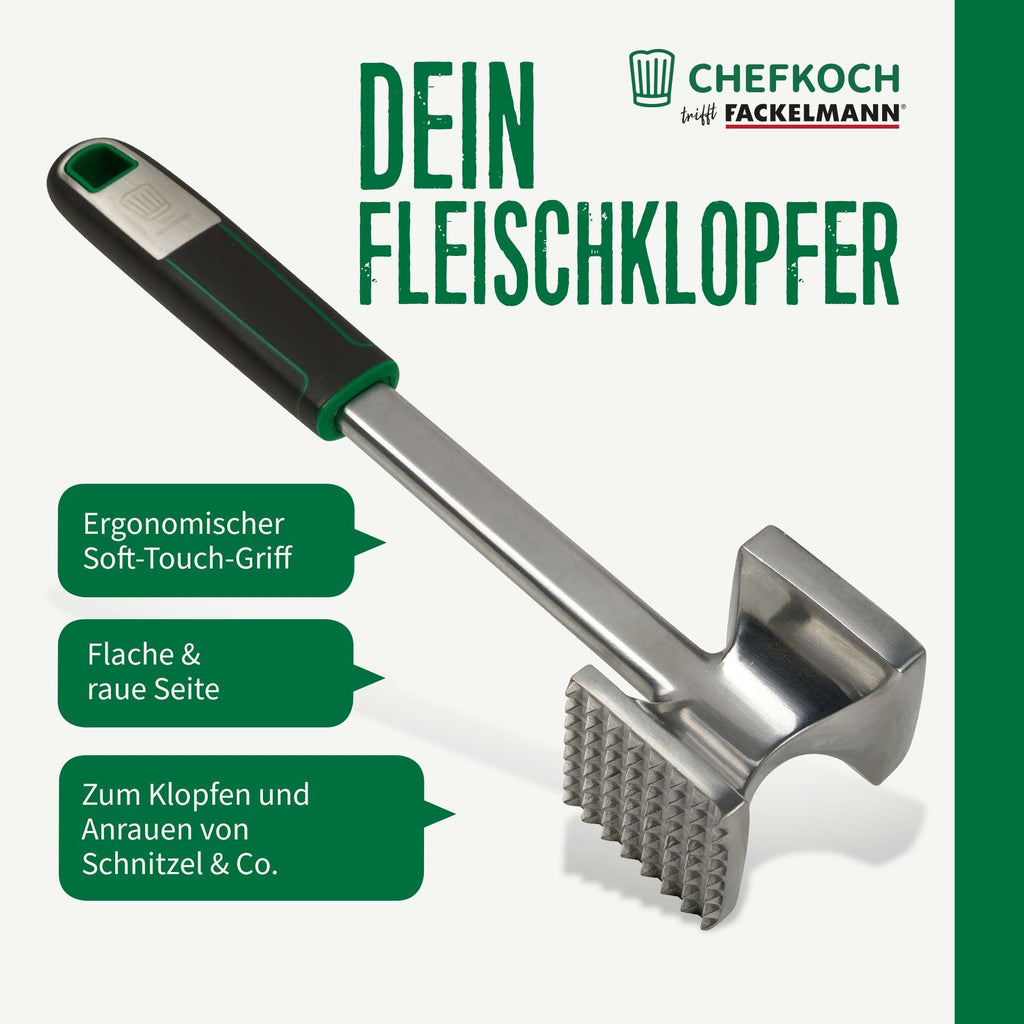 Kjøtthammer 26 cm aluminium med soft-touch grep bakside