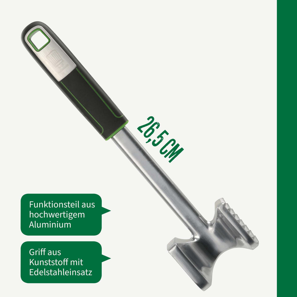 Detalj av grep på Kjøtthammer 26 cm aluminium med soft-touch grep